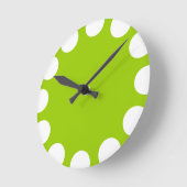 Farbe Halbmond - Weiß mit grün am Mars Runde Wanduhr (Winkel)