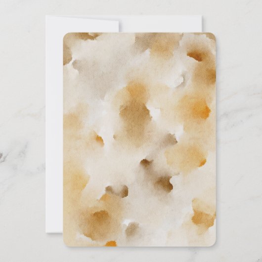 Farbe Herbstgelb und Weiß Einladung (Rückseite)