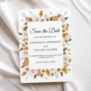 Farbe Herbstgelb und Weiß Save The Date