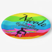 FARBE I LIEBE GYMNASTICS PERSONALISIERTES DESIGN PAPPTELLER (Schrägansicht)
