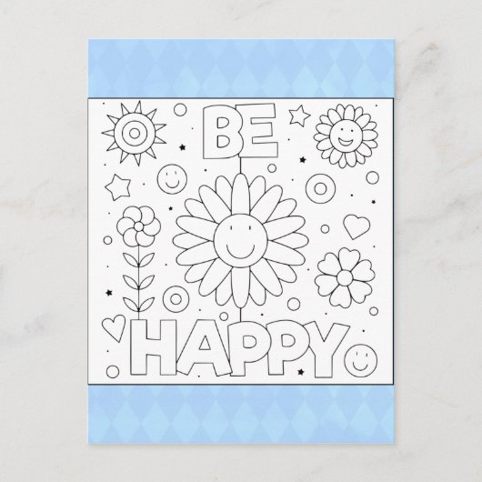 Farbe Ich bin froh zu lächeln | Inspiriert Aktions Postkarte (Vorderseite)