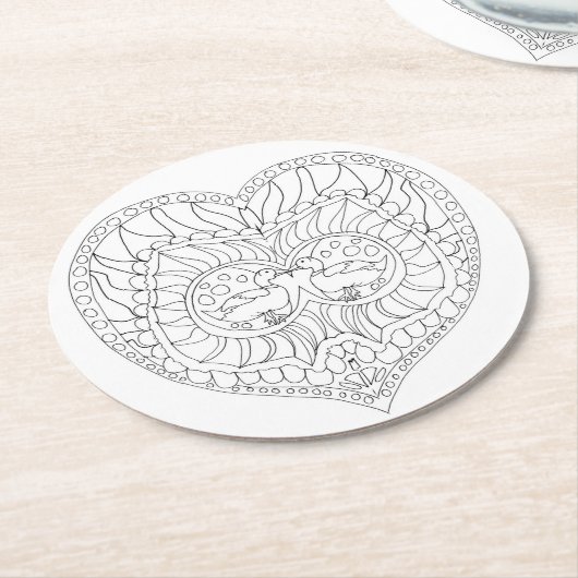 Farbe Ich liebe Vögel Untersetzer (Angewinkelt)