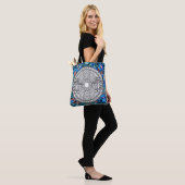 Farbe Ihr eigener Pilz Mandala Kunsthandwerk Blaue Tasche (Am Model)