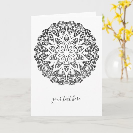 Farbe Ihr eigenes MANDALA - Farbbuch 1 Karte (Gelbe Blume)