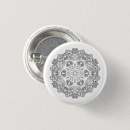 Farbe Ihr eigenes MANDALA - Farbbuch 2 Button (Vorne & Hinten)