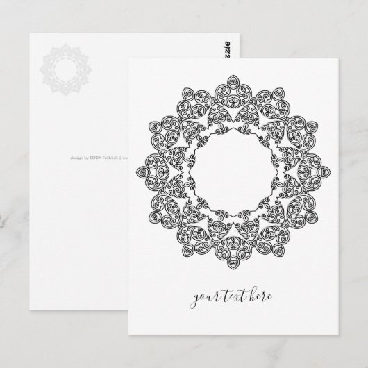 Farbe Ihr eigenes MANDALA - Farbbuch 3 Postkarte (Vorne/Hinten)