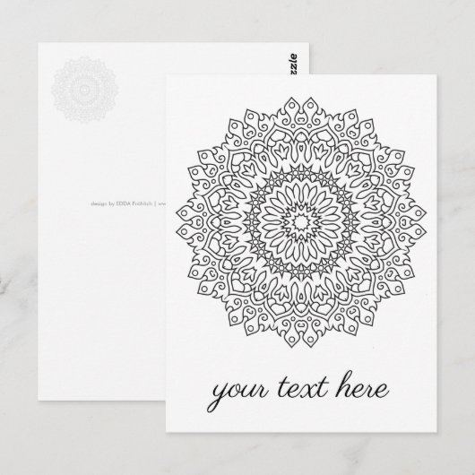 Farbe Ihr eigenes MANDALA - Farbbuch 4 Postkarte (Vorne/Hinten)