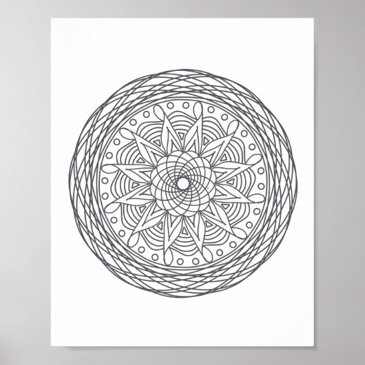 Farbe Ihr eigenes Mandala Wall Art Poster drucken  (Vorne)
