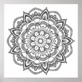 Farbe: Ihr eigenes schwarz-weißes Mandala Poster (Vorne)