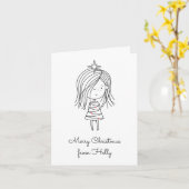 Farbe Ihr eigenes Weihnachtslicht-Mädchen Karte (Gelbe Blume)