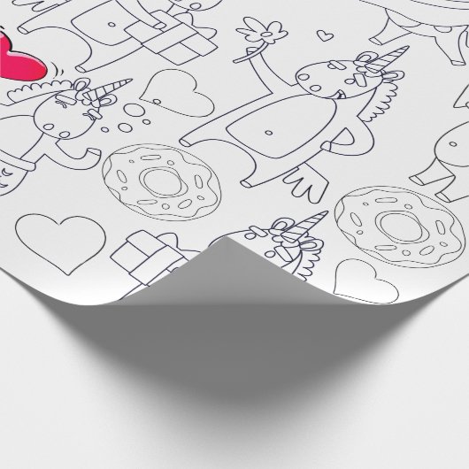 Farbe Ihr Personalisiertes Einhorn-Geschenk Geschenkpapier (Ecke)