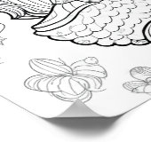 Farbe Ihre eigene schwarze Mermaid-Linie Zeichnend Poster (Ecke)