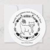 Farbe Ihre eigene Weihnachtskarte für den Katzenzi Feiertagskarte (Vorderseite)