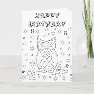 Farbe Ihre eigenen Owl DIY Geschenke Karte