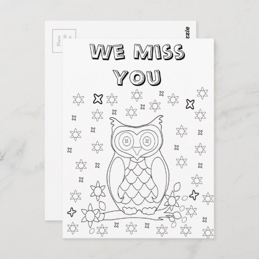 Farbe Ihre eigenen Owl DIY Geschenke Postkarte (Vorne/Hinten)