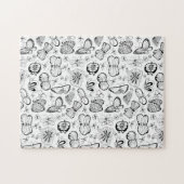 Farbe Ihre eigenen Schmetterlinge schwarz und weiß Puzzle (Horizontal)