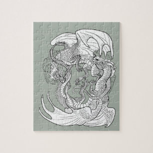 Farbe Ihrer eigenen entzündeten Drachen Puzzle