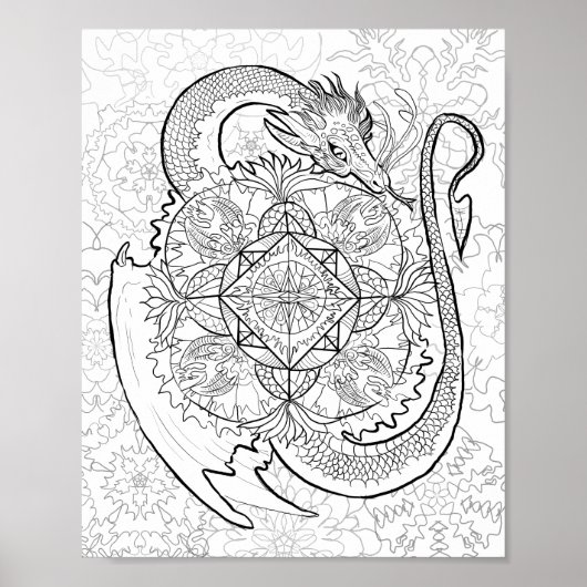 Farbe Ihres eigenen Drachen Mandala Poster (Vorne)