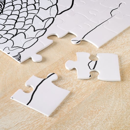 Farbe Ihres eigenen Perldrachen Lineart Puzzle (Seite)