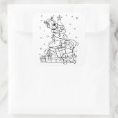 Farbe Ihres eigenen Weihnachtsmanns und Reinhirns Quadratischer Aufkleber (Tasche)