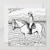 Farbe im Bild Reiten bei Girl Karte (Vorderseite)