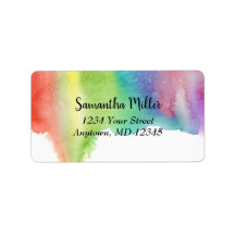 Farbe im Wasser Spill | Abstraktes Adressetikett