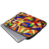 Farbe imposanter Farben, Orange und Blau gekämpft Laptopschutzhülle (Vorne Knopf)