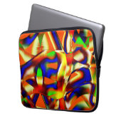 Farbe imposanter Farben, Orange und Blau gekämpft Laptopschutzhülle (Vorderseite Links)