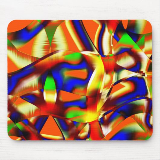 Farbe imposanter Farben, Orange und Blau gekämpft Mousepad (Vorne)