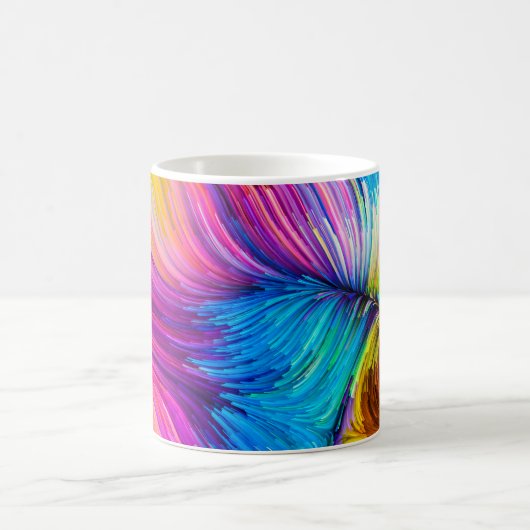 Farbe in Bewegungsserie. Abstraktes Design aus Fl Kaffeetasse (Mittel)