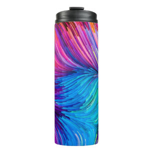 Farbe in Bewegungsserie. Abstraktes Design aus Fl Thermosbecher
