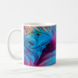 Farbe in Bewegungsserie. Hintergrund Kaffeetasse