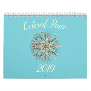 Farbe-in der Schwarzweiss-Kaleidoskop-Mandala Kalender