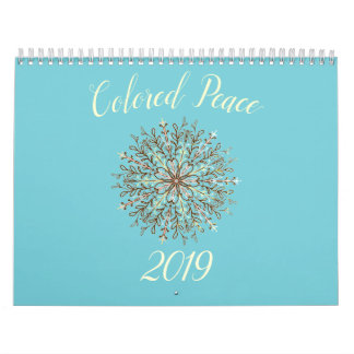 Farbe-in der Schwarzweiss-Kaleidoskop-Mandala Kalender