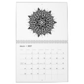 Farbe-in der Schwarzweiss-Kaleidoskop-Mandala Kalender (Mär 2027)