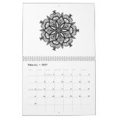 Farbe-in der Schwarzweiss-Kaleidoskop-Mandala Kalender (Feb 2027)