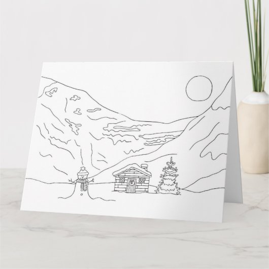 Farbe in der Weihnachtslandschaftskarte Karte (Vorderseite)