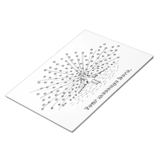 Farbe in einem Pfau Zeichnend Farbkommentar Notizblock (angewinkelt)