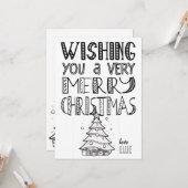 Farbe in Frohe Weihnachten mit Baum (1) flach Karte (Vorderseite/Rückseite Beispiel)