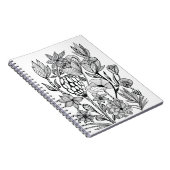 Farbe in Schwarz-weißen Blume Notizblock (Rechte Seite)