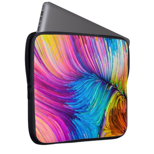 Farbe in Serie. Abstraktes Design aus Fl Laptopschutzhülle (Vorne Rechts)