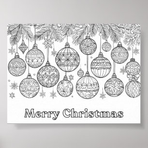 Farbe in Weihnachtsbaumsteinen Ornamente Vergnügen Poster