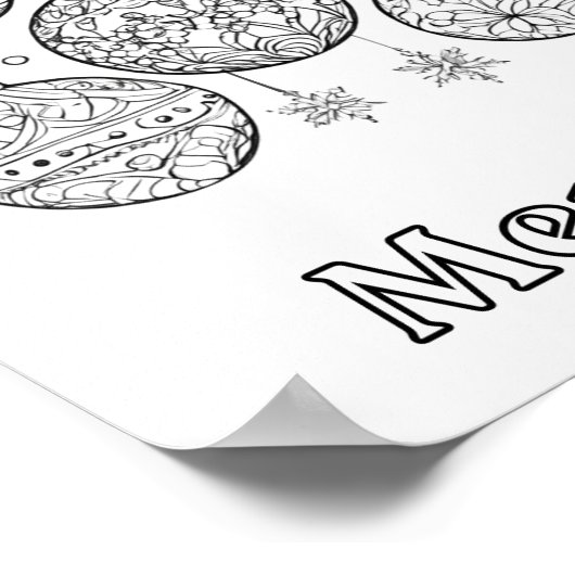 Farbe in Weihnachtsbaumsteinen Ornamente Vergnügen Poster (Ecke)