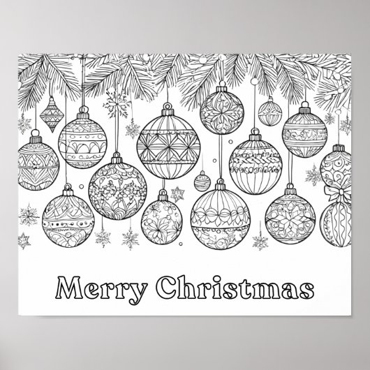 Farbe in Weihnachtsbaumsteinen Ornamente Vergnügen Poster (Vorne)