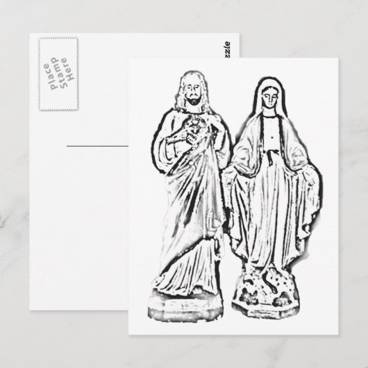 Farbe! Jesus & Mary Postkarte (Vorne/Hinten)