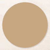 Farbe: Kamelbraun / Tan Runder Pappuntersetzer (Vorderseite)