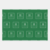 Farbe - klassisches Monogramm-Geschenkpapier Geschenkpapier Set (Vorderseite 3)