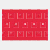 Farbe - klassisches Monogramm-Geschenkpapier Geschenkpapier Set (Vorderseite 2)