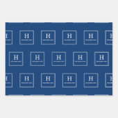 Farbe - klassisches Monogramm-Geschenkpapier Geschenkpapier Set (Vorderseite)