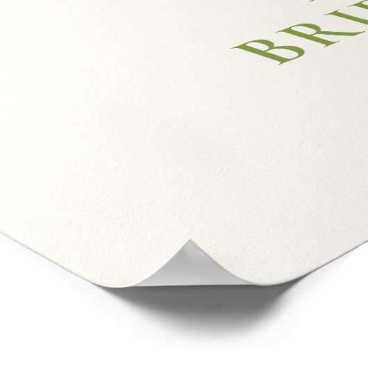 Farbe Klee Lucky In Liebe Brautparty Zeichen Poster (Ecke)